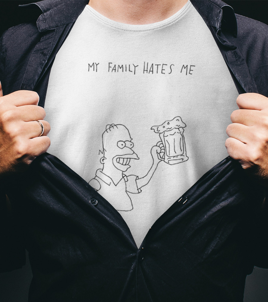 Homer Simpson My Family Hates Me Beer Mug T-Shirt