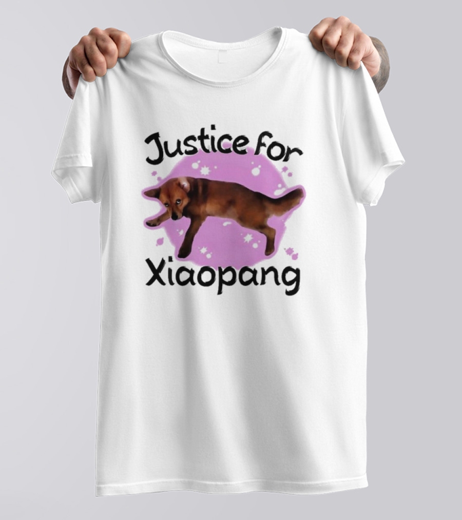 Justice For Xiaopang Cute Animal Pink Starry Circle T-Shirt
