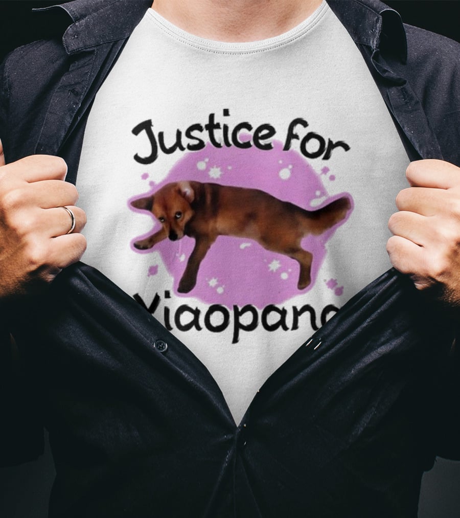 Justice For Xiaopang Cute Animal Pink Starry Circle T-Shirt