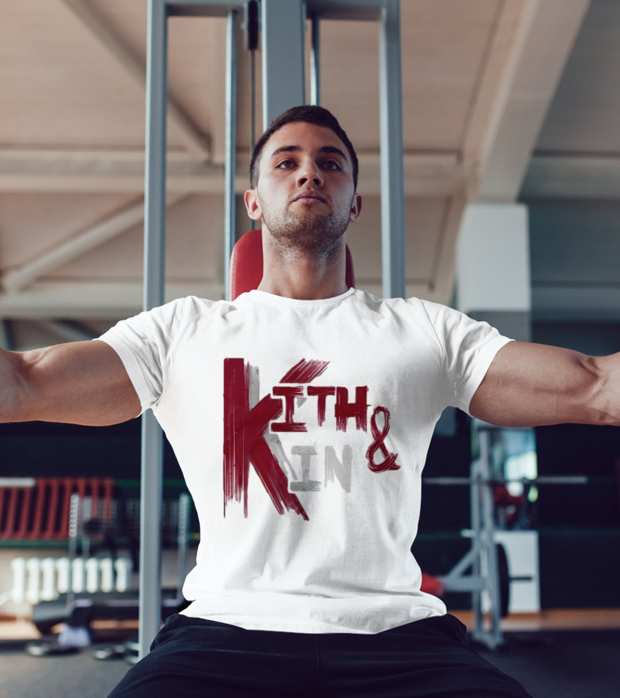 Kith And Kin Bold Red And Gray Text T-Shirt
