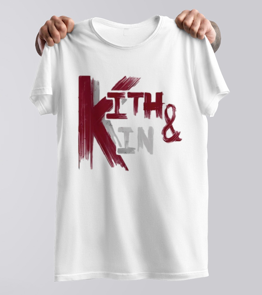 Kith And Kin Bold Red And Gray Text T-Shirt