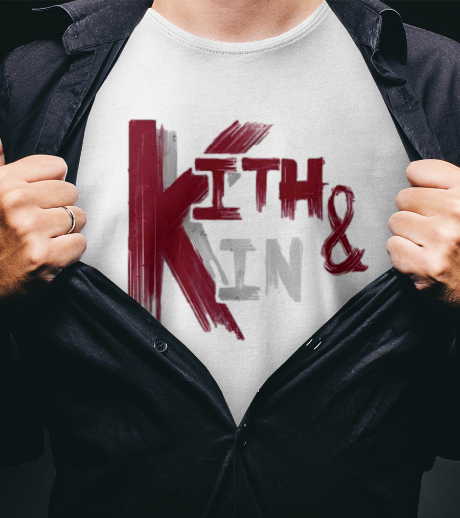 Kith And Kin Bold Red And Gray Text T-Shirt
