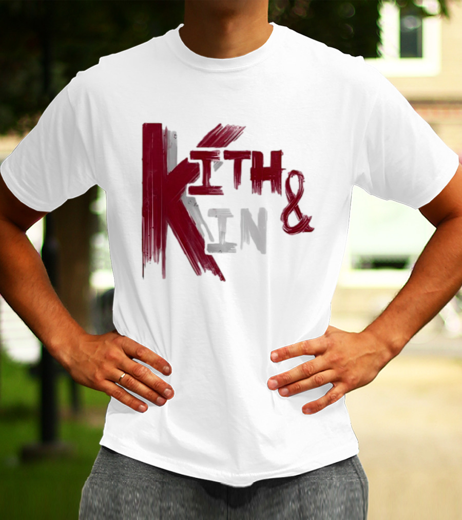 Kith And Kin Bold Red And Gray Text T-Shirt