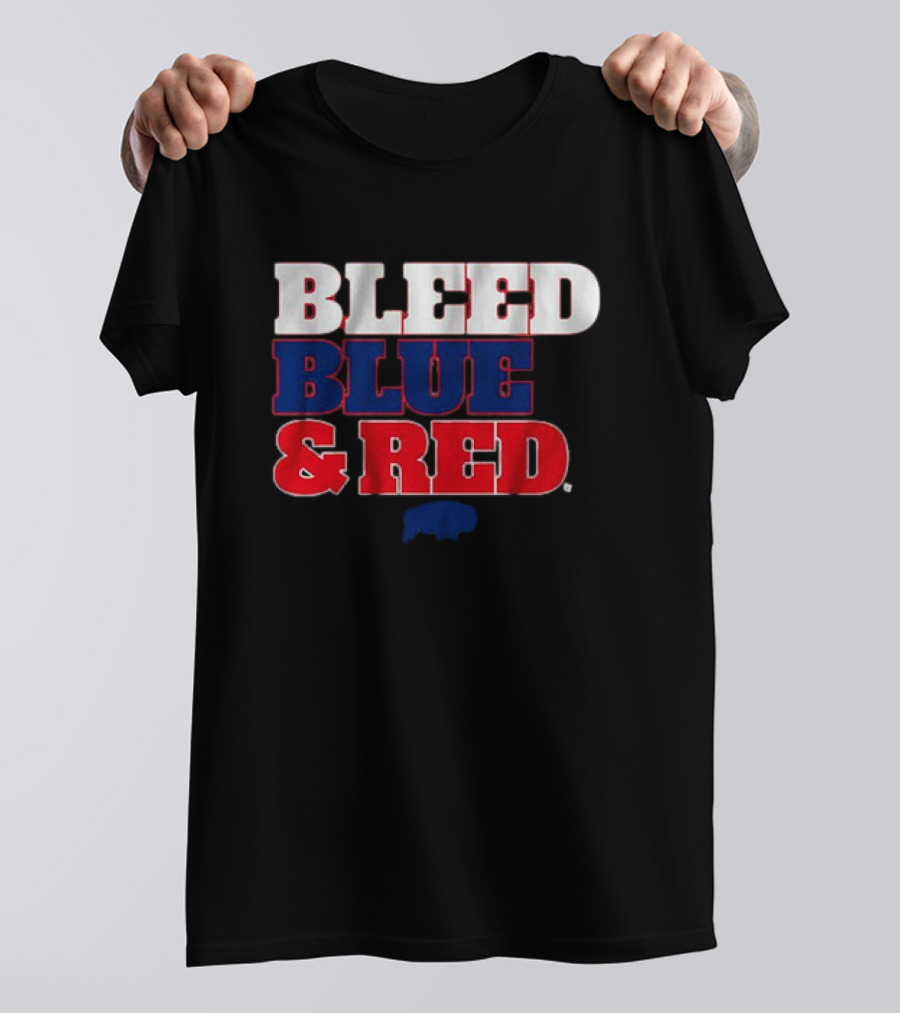Buffalo Football Bleed Blue And Red Team Spirit T-Shirt