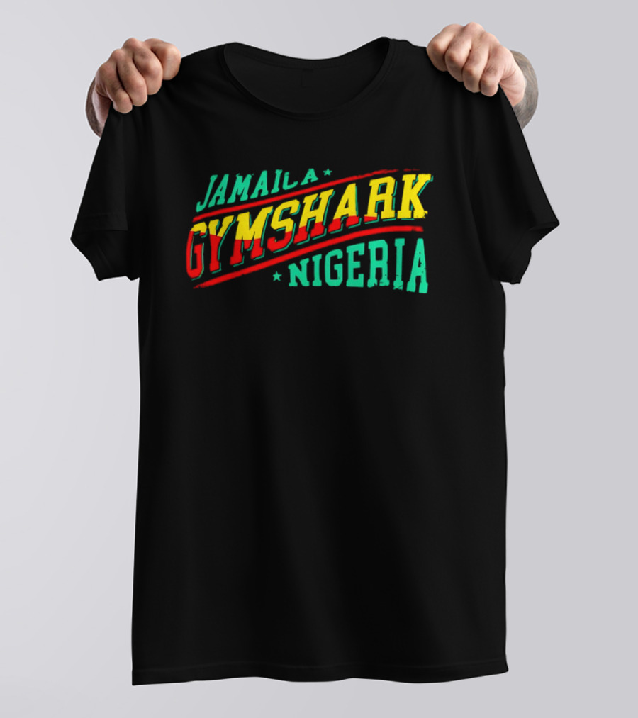 Jamaica Gymshark Nigeria Retro Styled Text T-Shirt