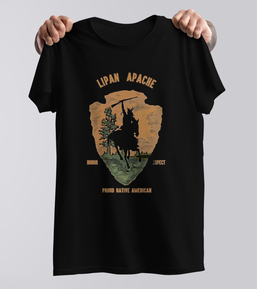 Lipan Apache Proud Native American Honor Respect Rider Badge T-Shirt