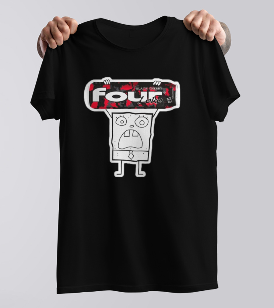 Doodlebob Holding Four Loko Black Cherry Can T-Shirt