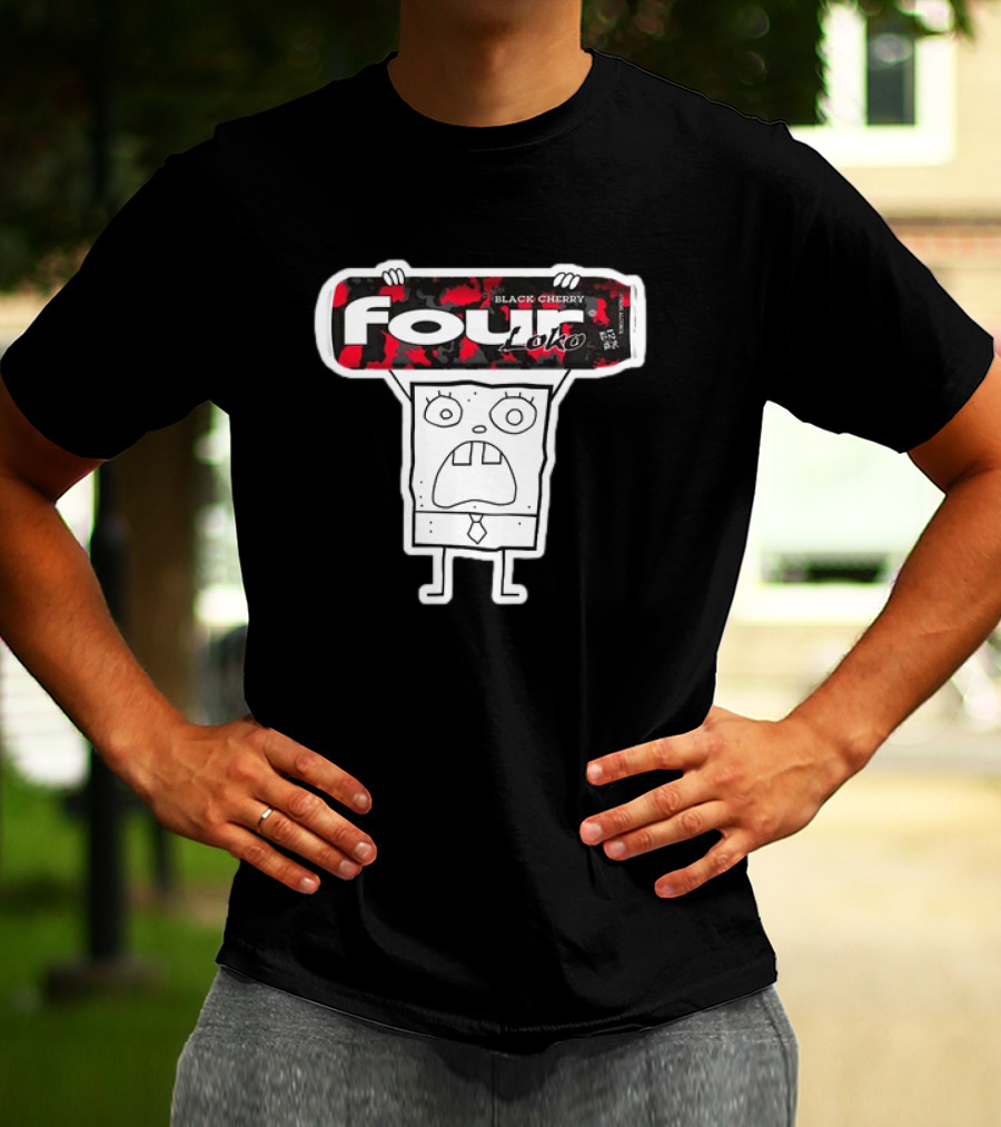 Doodlebob Holding Four Loko Black Cherry Can T-Shirt