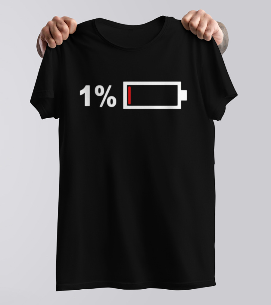 1% Battery Warning T-Shirt