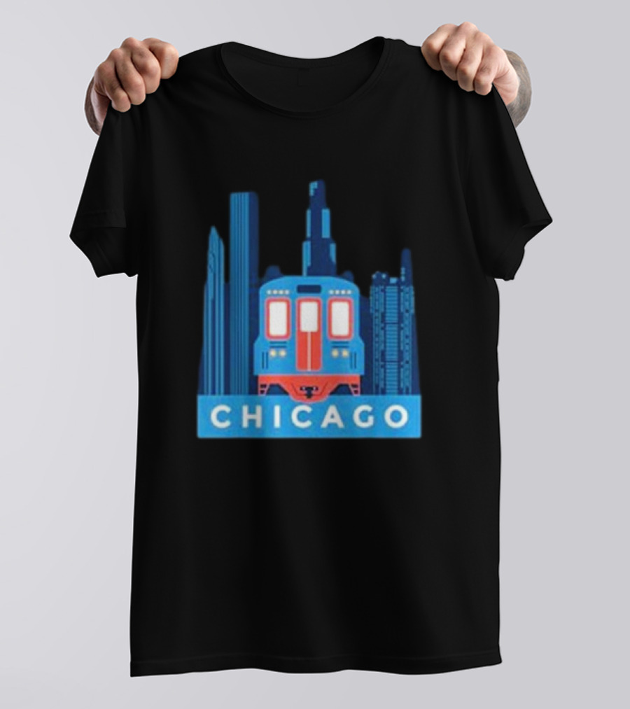 Chicago Skyline El Train T-Shirt
