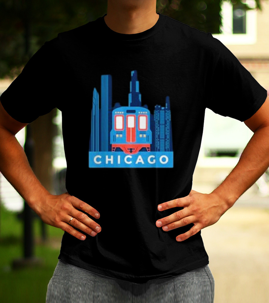 Chicago Skyline El Train T-Shirt