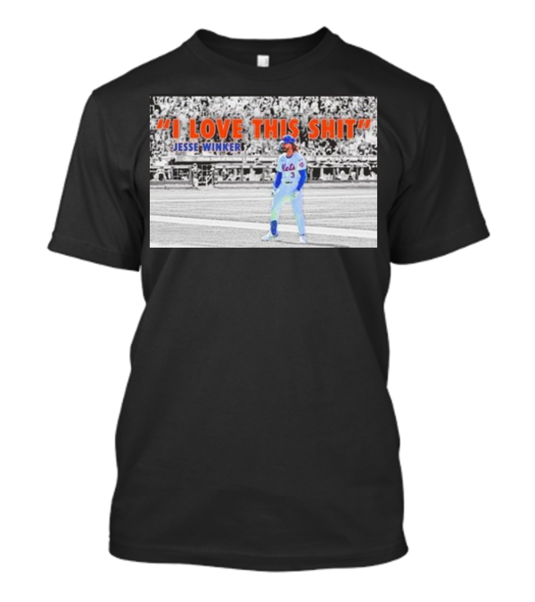Jesse Winker New York Mets I Love This Shit Stadium Background T-Shirt