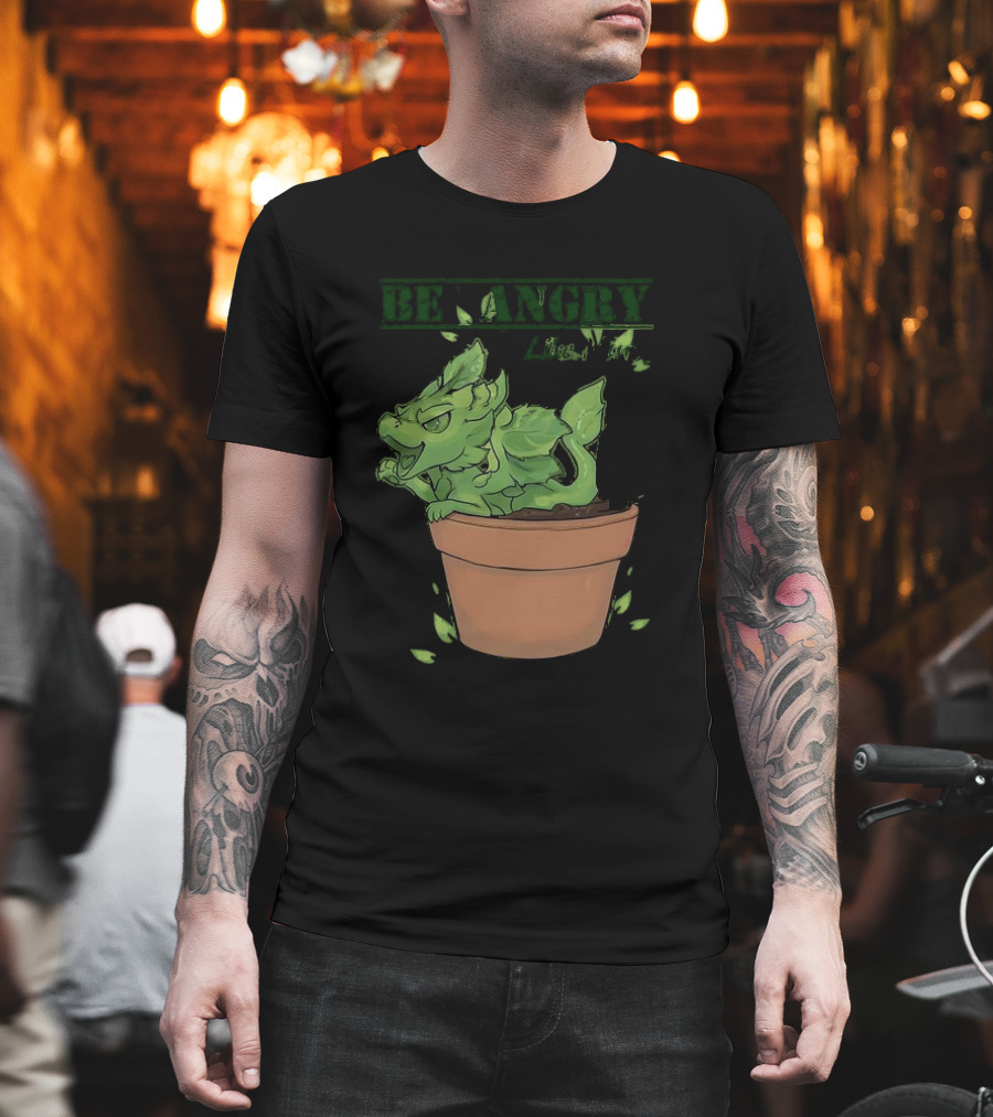 Mint Dragon Be Angry Like Minty In Pot With Leaves T-Shirt