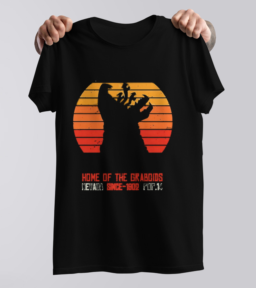Perfection Nevada Home Of The Graboids Since 1902 Pop 14 Vintage Sunset T-Shirt