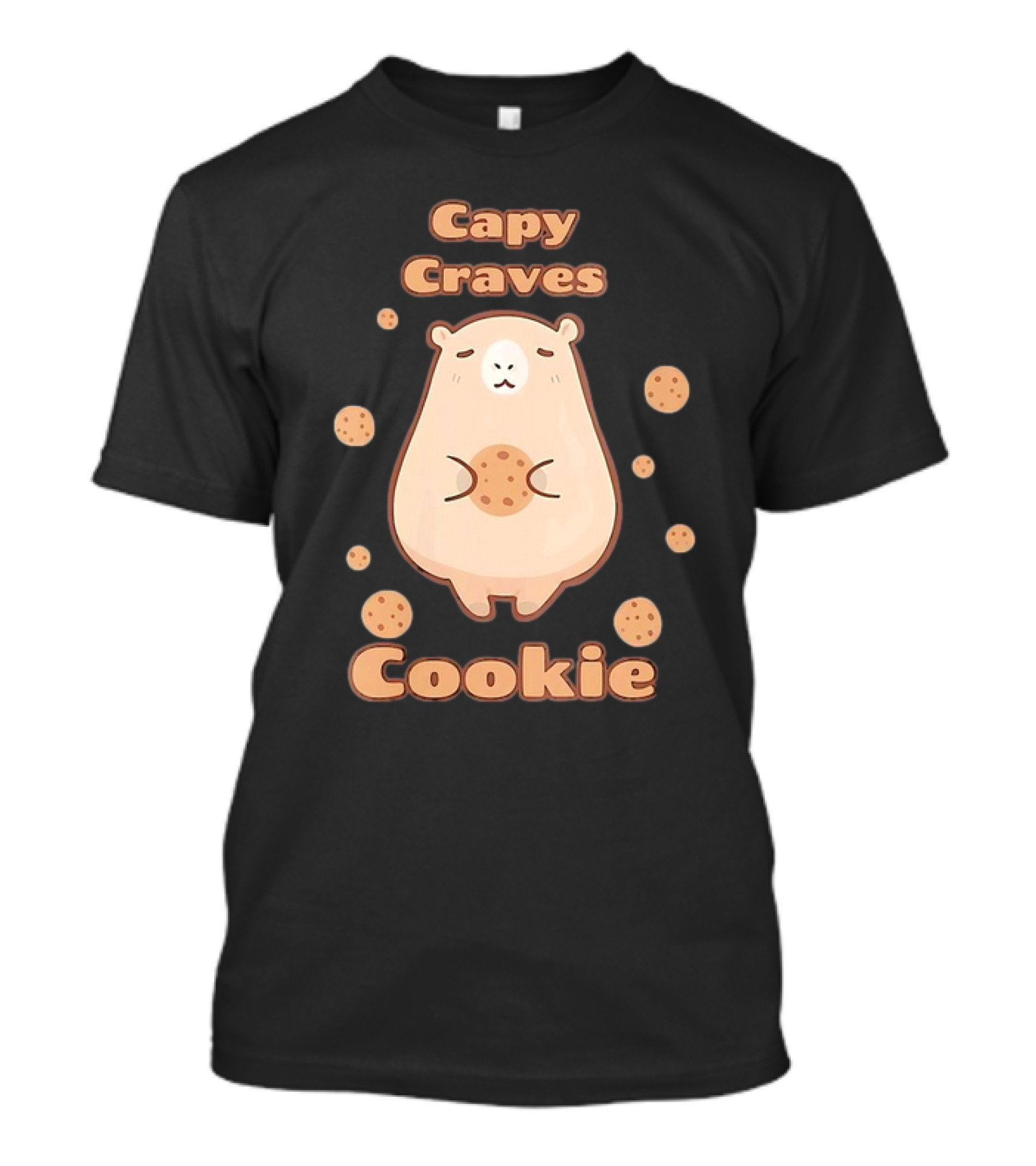 Capy Craves Cookie Capybara Surrounded By Cookies T-Shirt