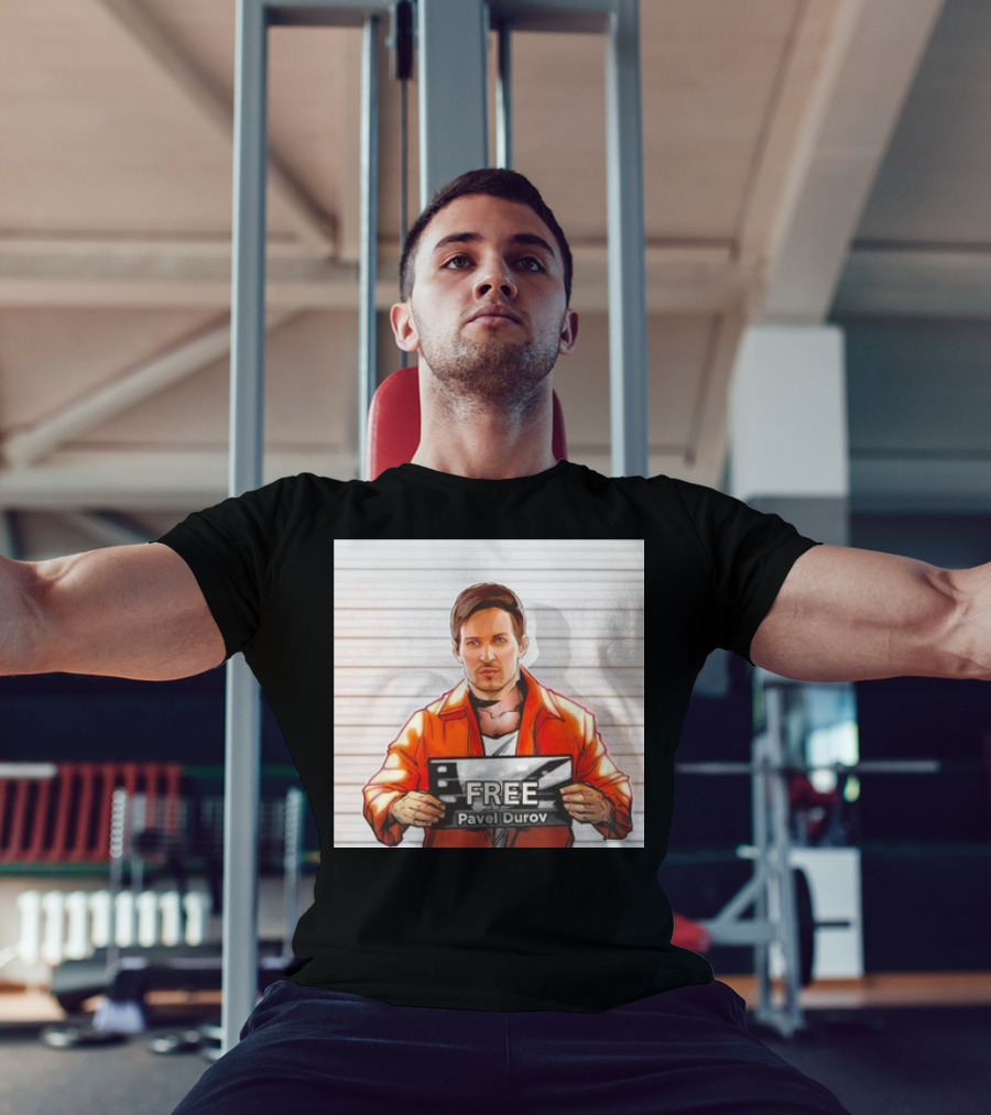 Free Pavel Durov Mugshot Cartoon T-Shirt