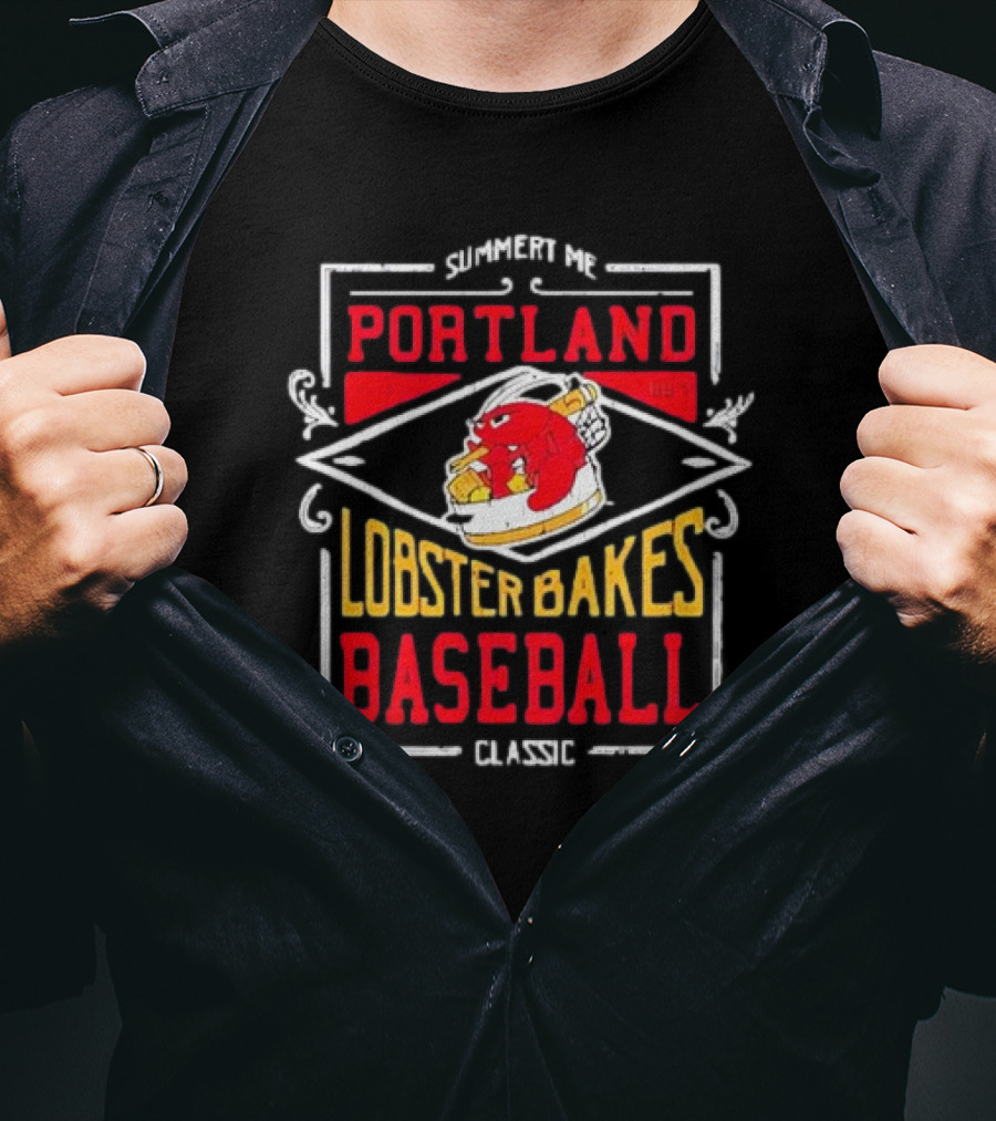 Portland Lobster Bakes Baseball Classic Summer ME Est 1994 T-Shirt