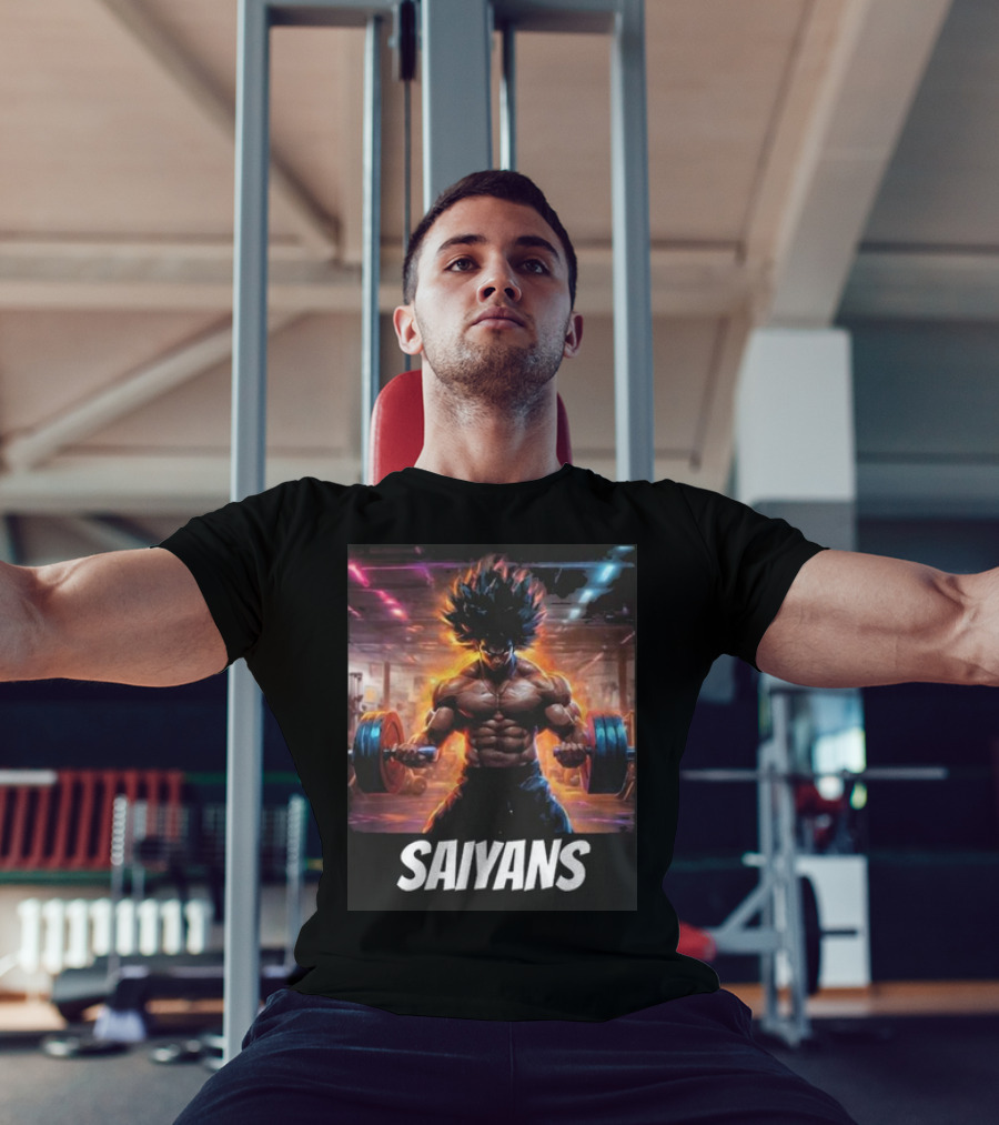 Saiyan Workout Gym Motivation Saiyans Strength Training Anime Fusion T-Shirt