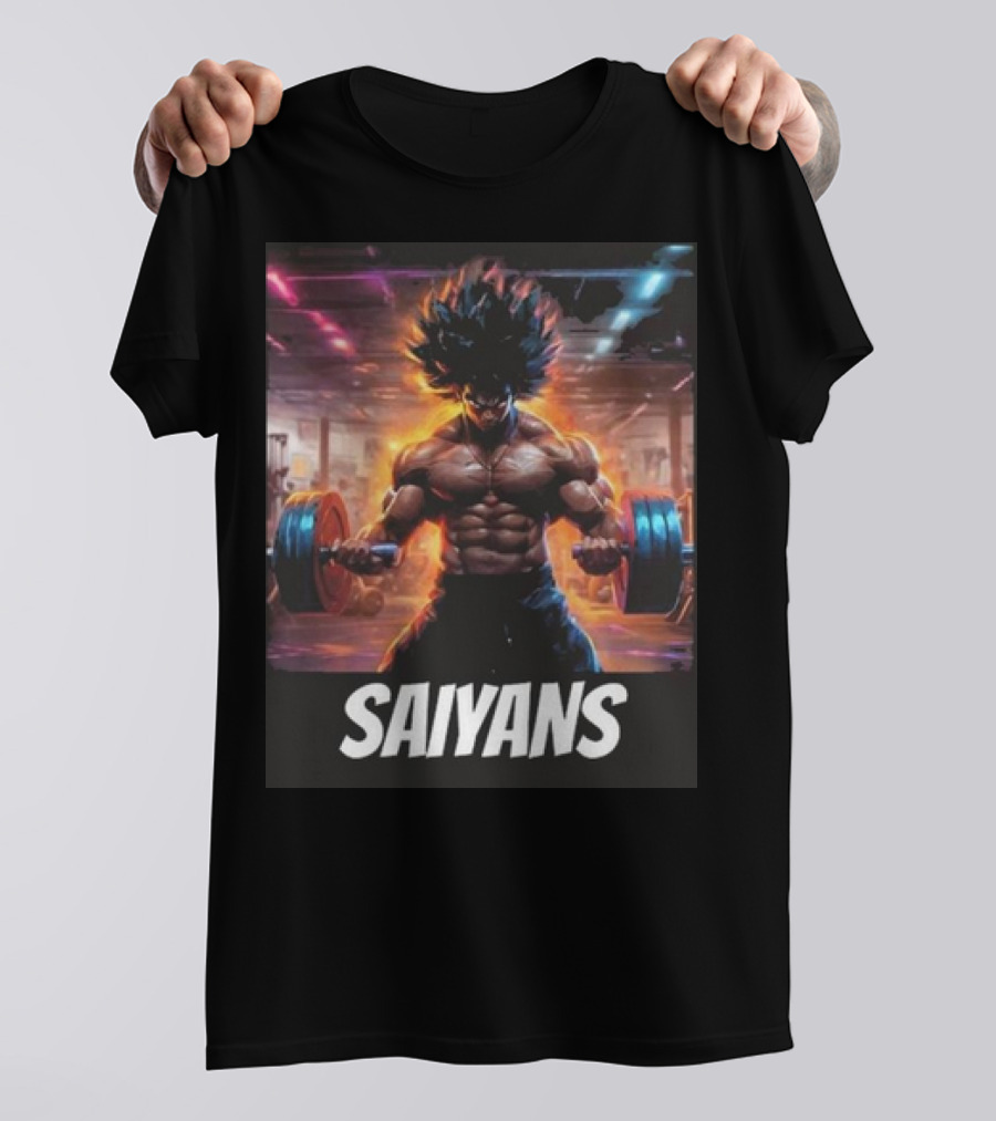 Saiyan Workout Gym Motivation Saiyans Strength Training Anime Fusion T-Shirt