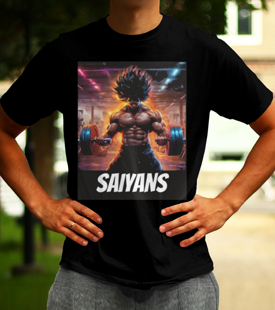 Saiyan Workout Gym Motivation Saiyans Strength Training Anime Fusion T-Shirt