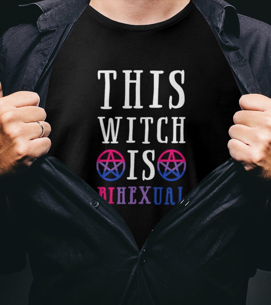 This Witch Is Bihexual With Pink And Blue Pentagrams T-Shirt