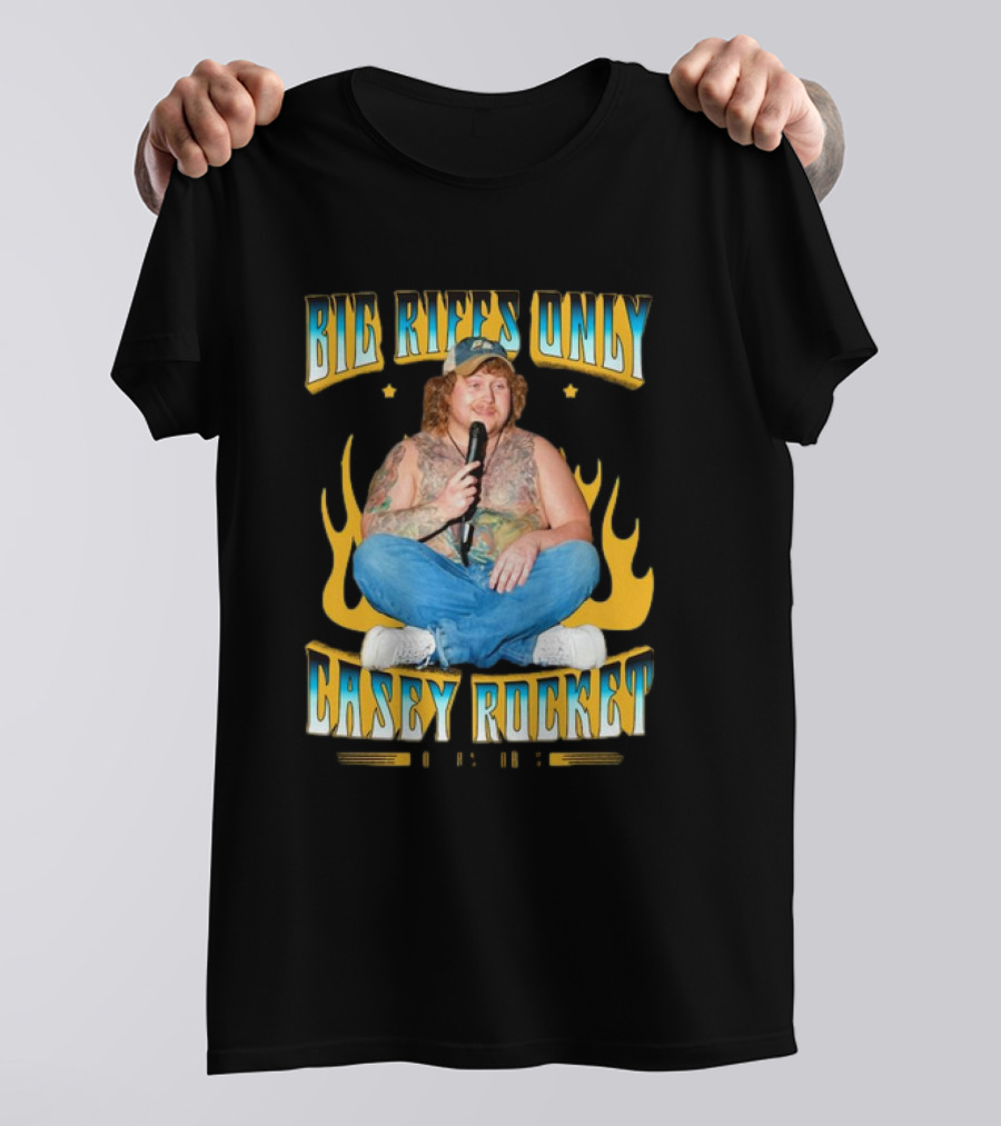 Big Riffs Only Casey Rocket Flame T-Shirt