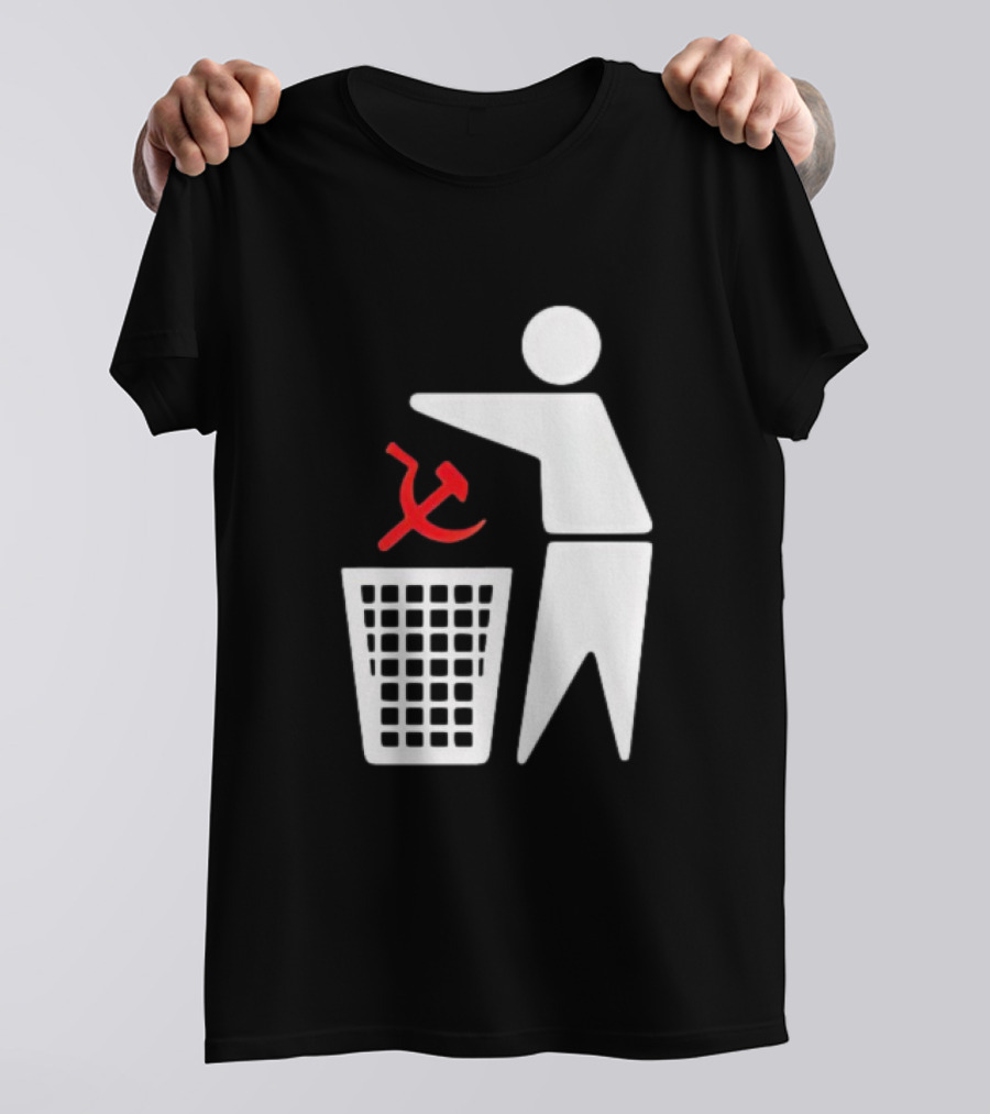 Communism Trash Can Hammer Sickle Disposal T-Shirt