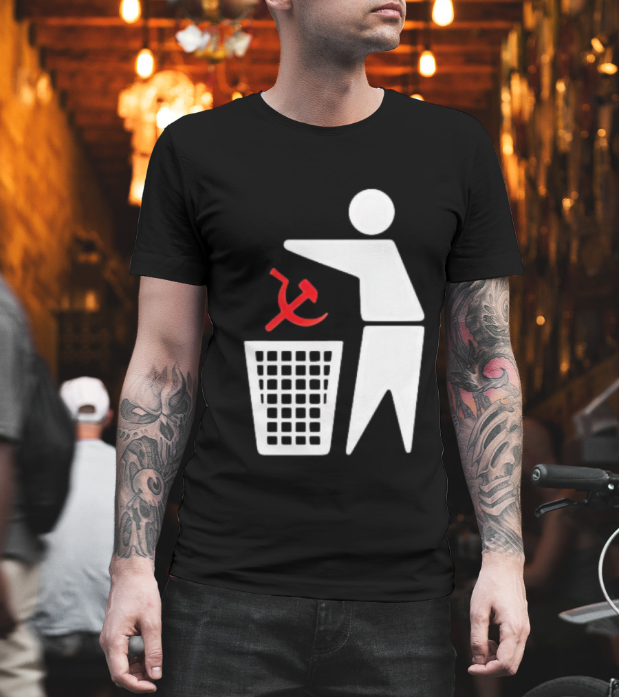 Communism Trash Can Hammer Sickle Disposal T-Shirt