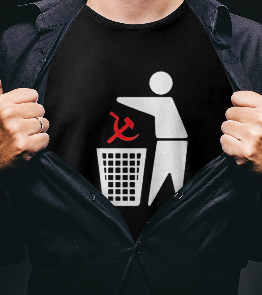 Communism Trash Can Hammer Sickle Disposal T-Shirt