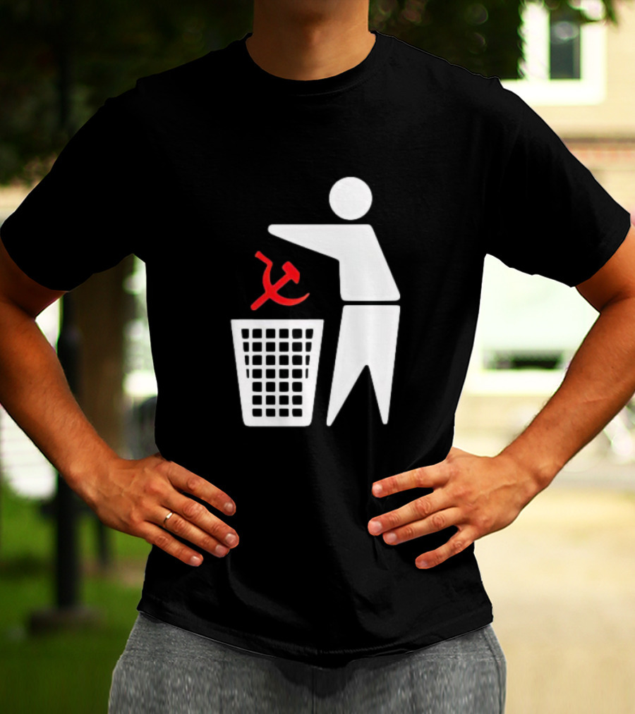 Communism Trash Can Hammer Sickle Disposal T-Shirt
