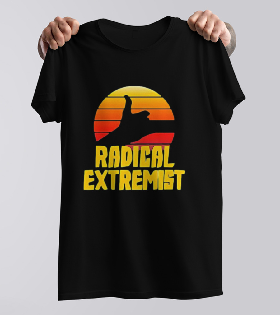 Radical Extremist Vintage Sunset Shaka Hand Gesture T-Shirt