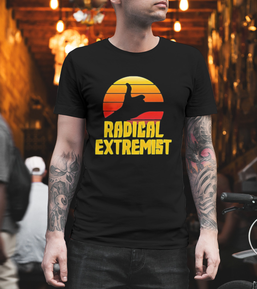 Radical Extremist Vintage Sunset Shaka Hand Gesture T-Shirt