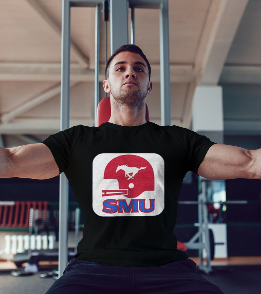 SMU Mustangs Football Red Helmet T-Shirt