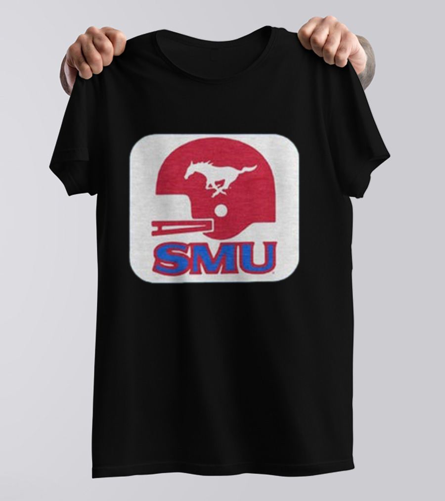 SMU Mustangs Football Red Helmet T-Shirt
