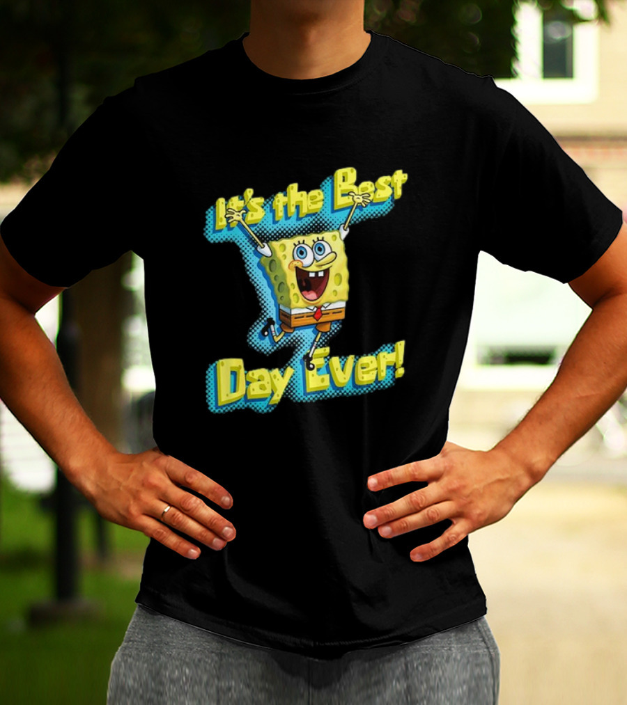 SpongeBob SquarePants It's The Best Day Ever Enthusiastic Pose T-Shirt