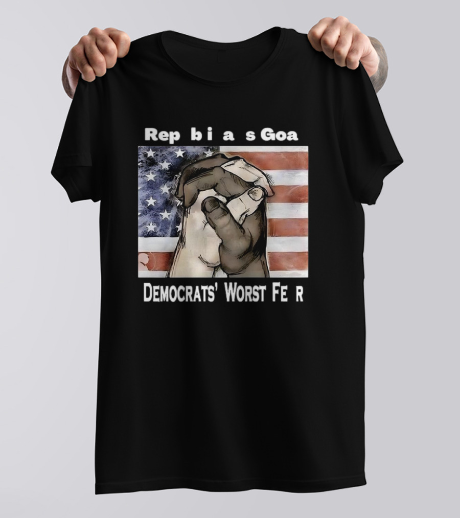 Republicans Goal Democrats' Worst Fear American Flag Handshake T-Shirt