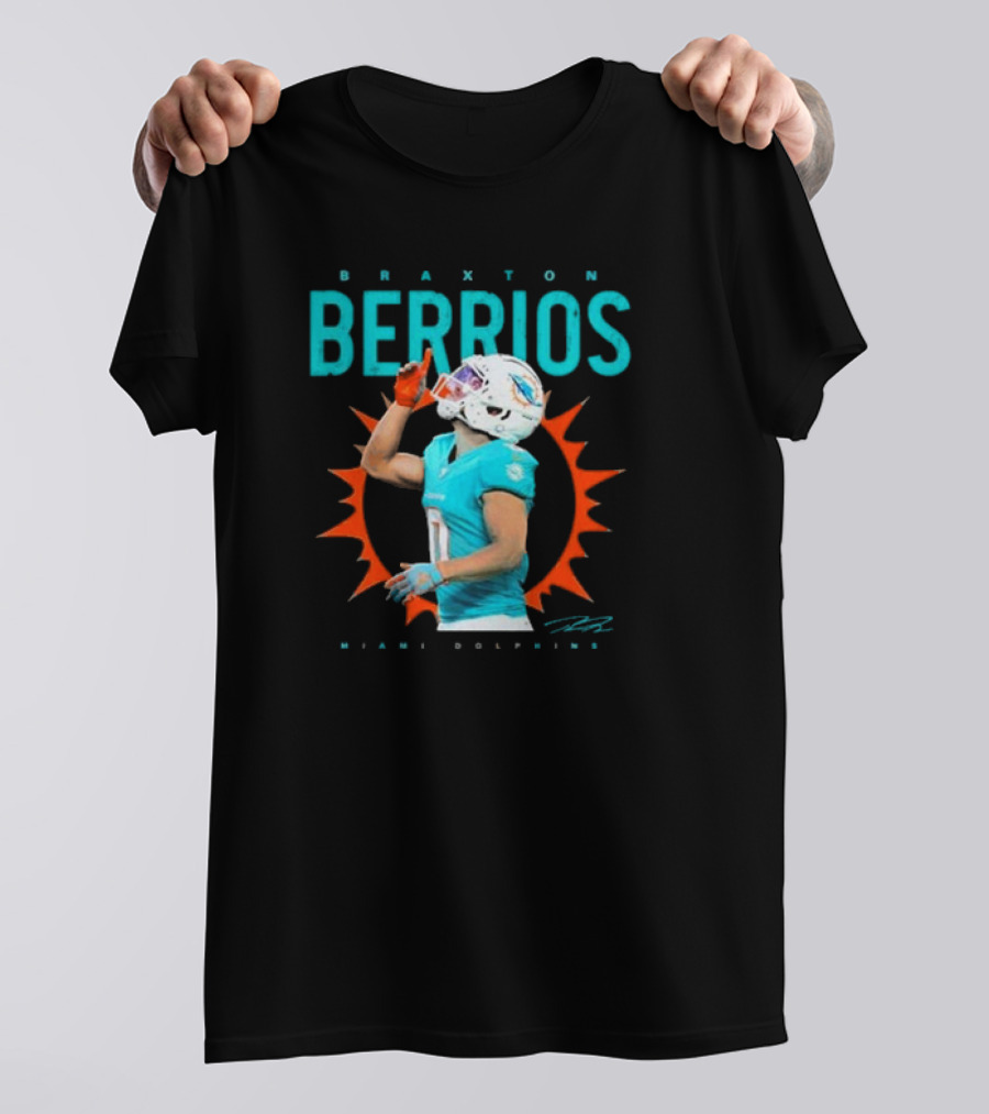 Braxton Berrios Miami Dolphins Signature Player Highlight T-Shirt