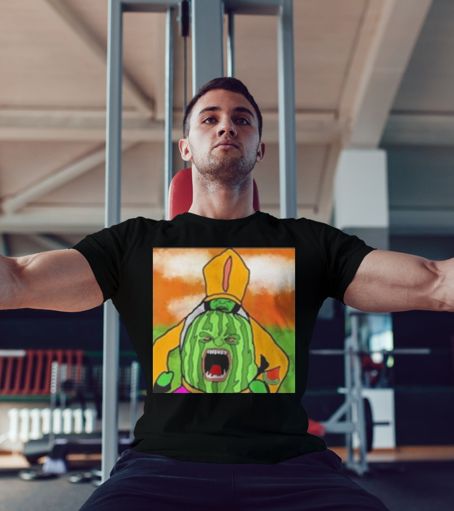 Angry Watermelon Priest In Colorful Robes T-Shirt