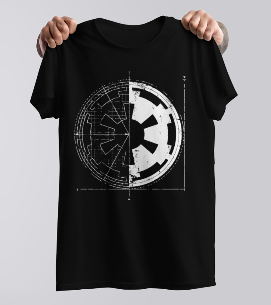 Galactic Empire Emblem Blueprint Schematic Diagram T-Shirt