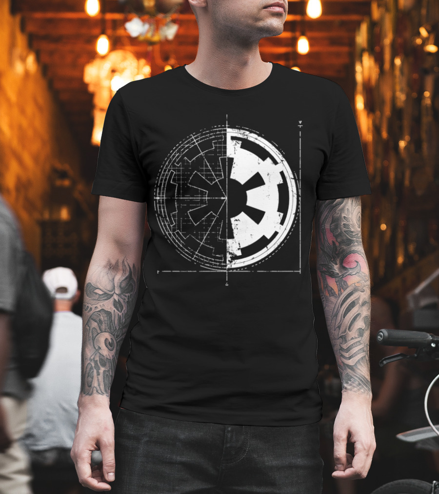 Galactic Empire Emblem Blueprint Schematic Diagram T-Shirt