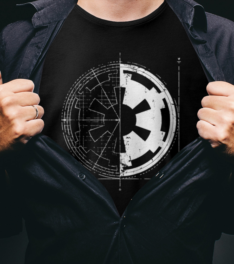 Galactic Empire Emblem Blueprint Schematic Diagram T-Shirt