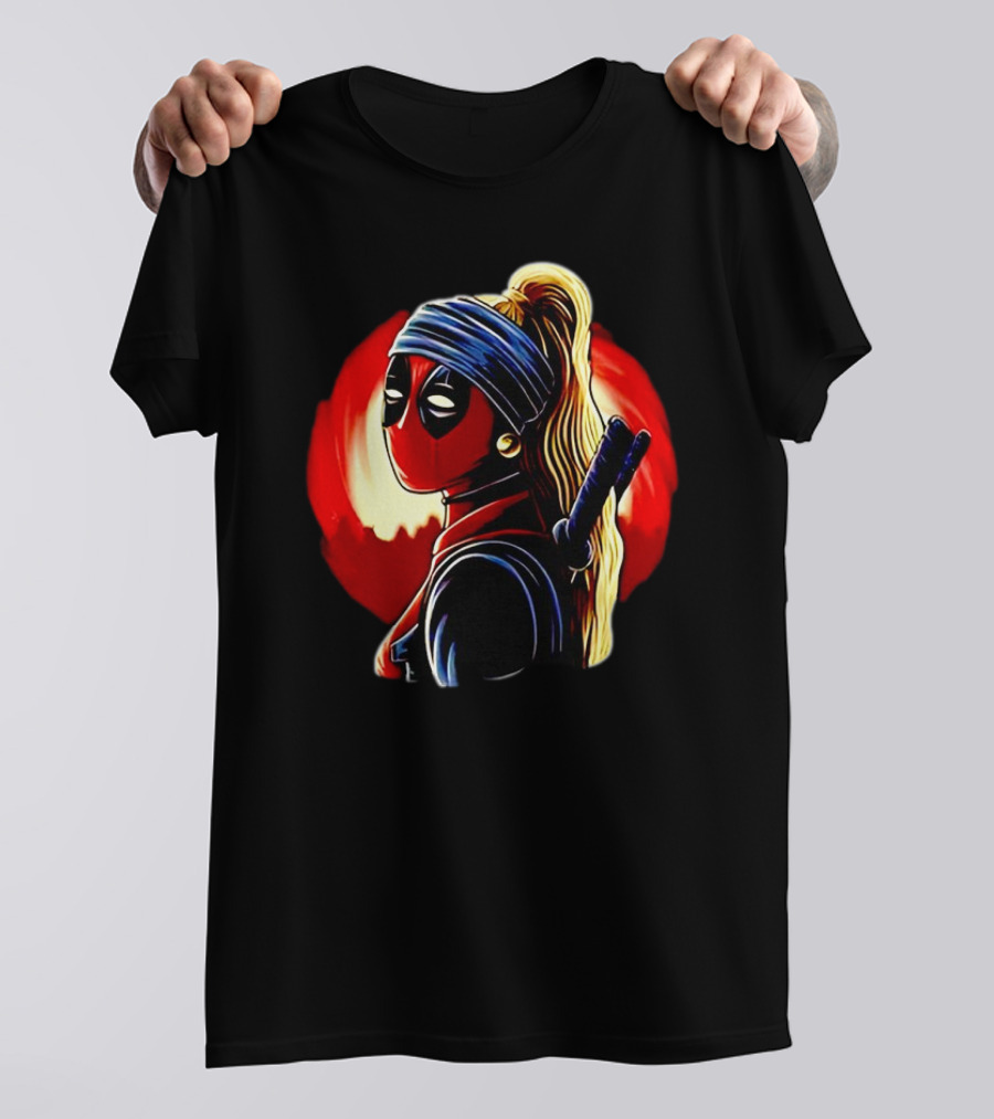 Ladypool Meets Vermeer’s Girl With A Pearl Earring Fusion T-Shirt