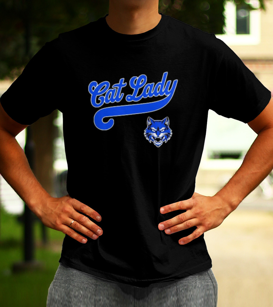 Cat Lady Wildcat Baseball Team T-Shirt