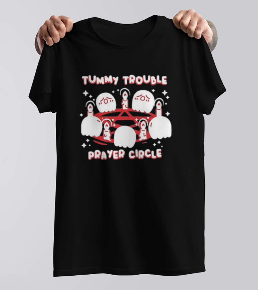 Tummy Trouble Prayer Circle Candle Creatures Ritual T-Shirt