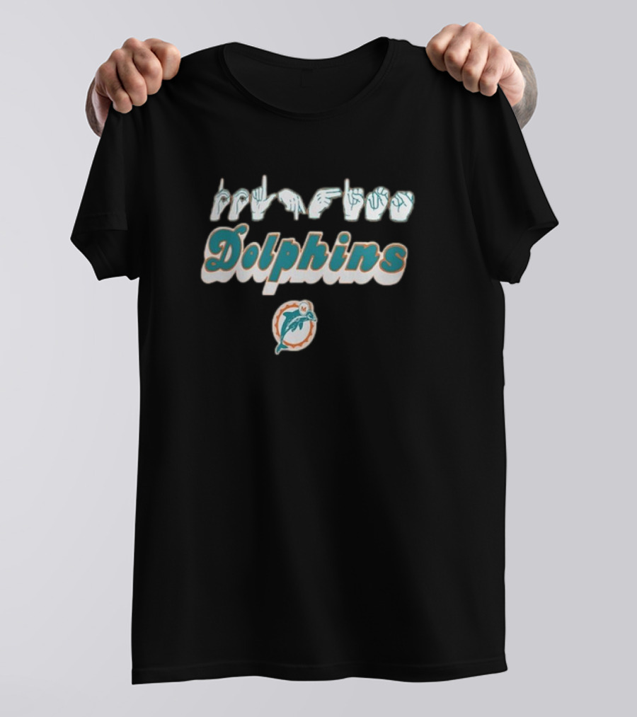 Miami Dolphins NFL ASL Love Sign American Sign Language Homage T-Shirt