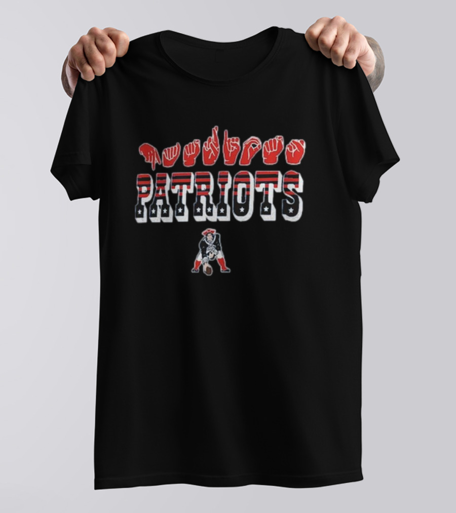 New England Patriots ASL Love Sign NFL Homage American Sign Language T-Shirt