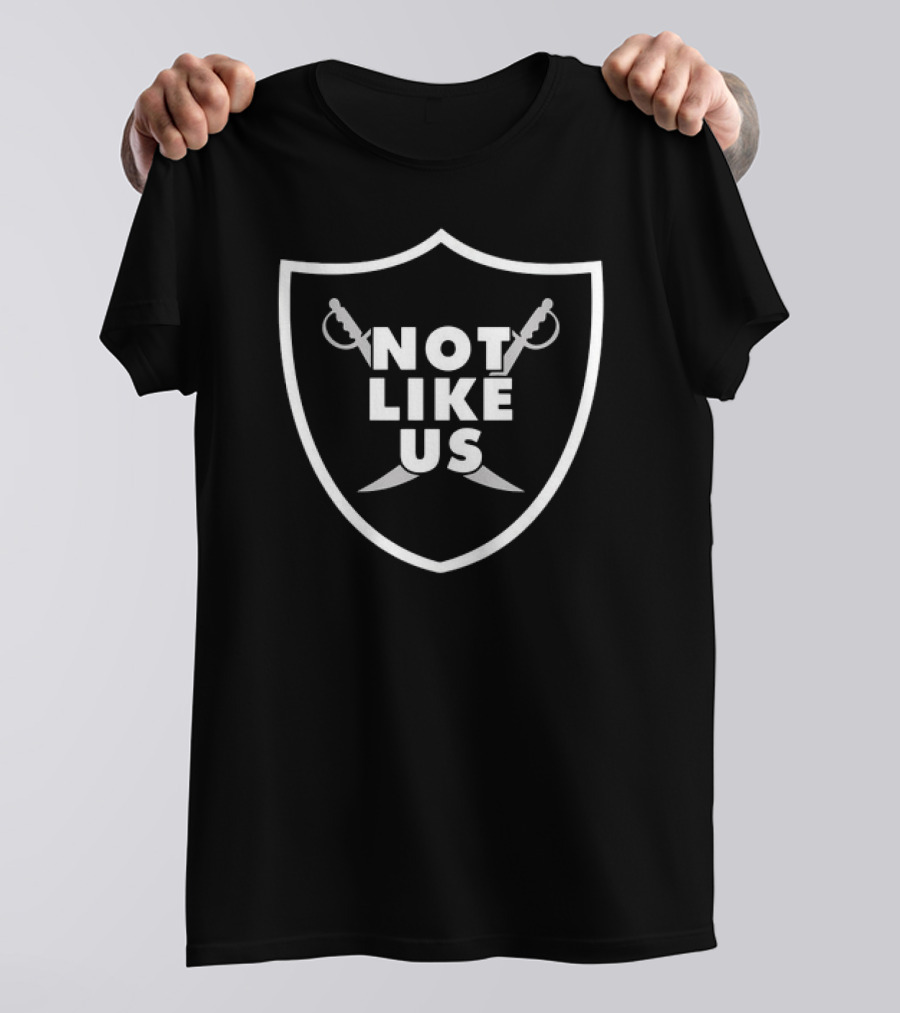 Las Vegas Raiders Not Like Us Shield Logo Fan T-Shirt