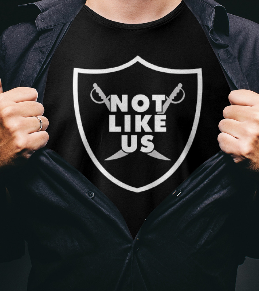 Las Vegas Raiders Not Like Us Shield Logo Fan T-Shirt