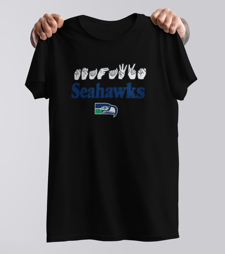 Seattle Seahawks NFL ASL Love Sign American Sign Language Homage T-Shirt