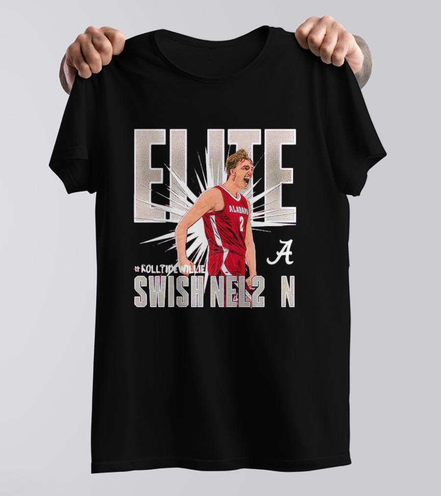 ELITE Alabama Crimson Swish Nel2n #RollTideWillie T-Shirt
